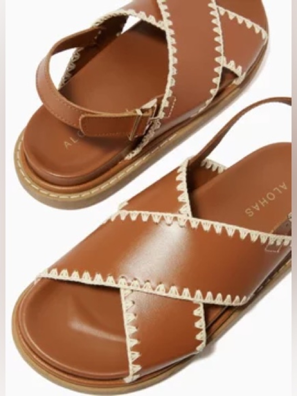 ALOHAS Marshmallow Crochet Sandals in Leather 38/7.5